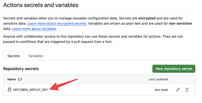 Github Action Secrets